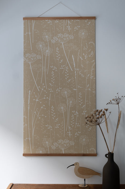 Paper Meadow Wallpaper in Kraft