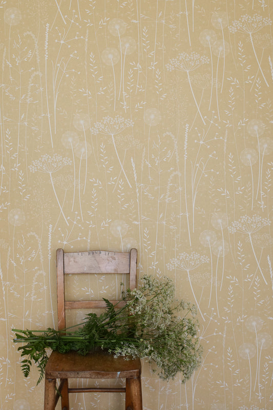 Paper Meadow Wallpaper in Harvest