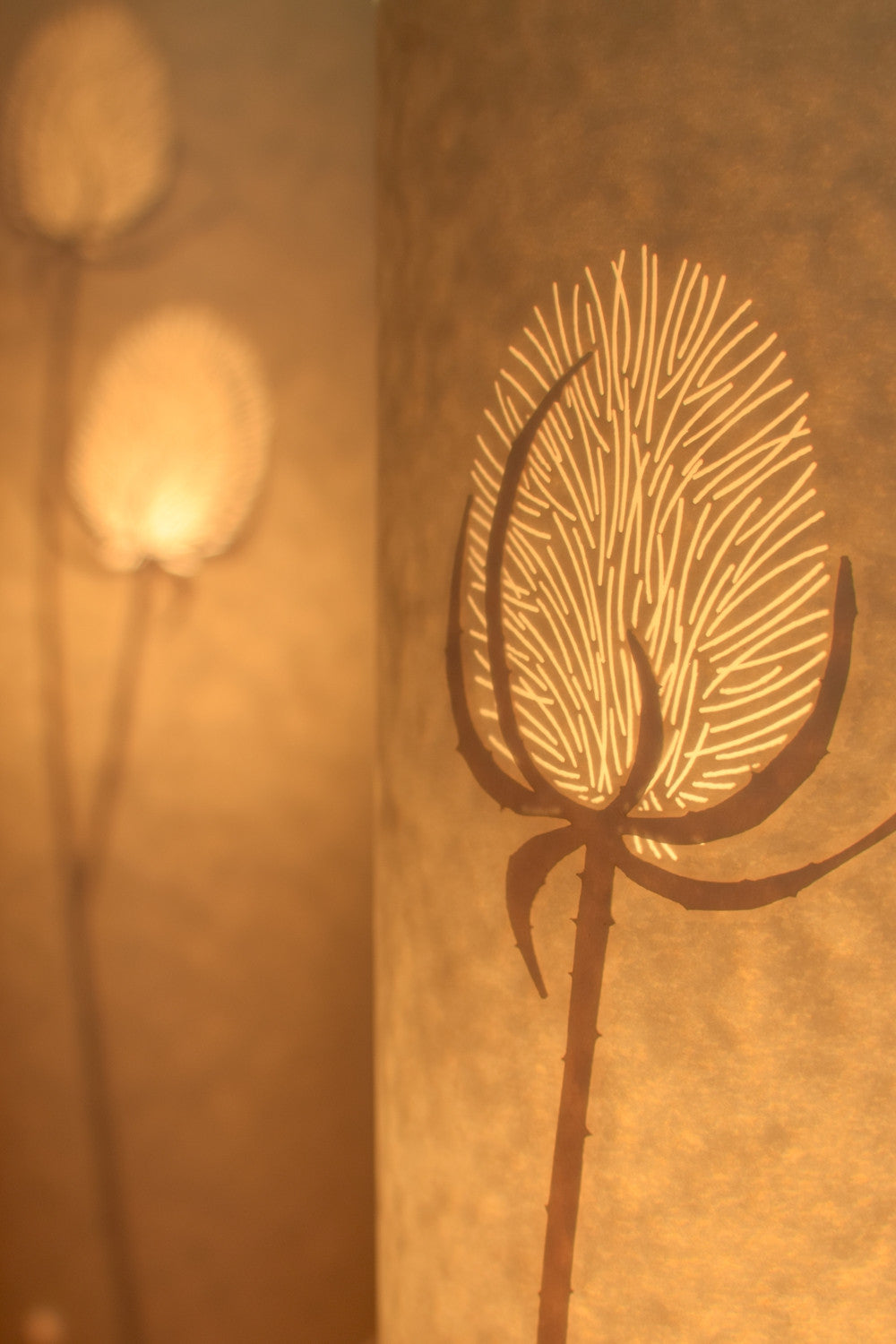 Cylindrical Teasel Table Lamp