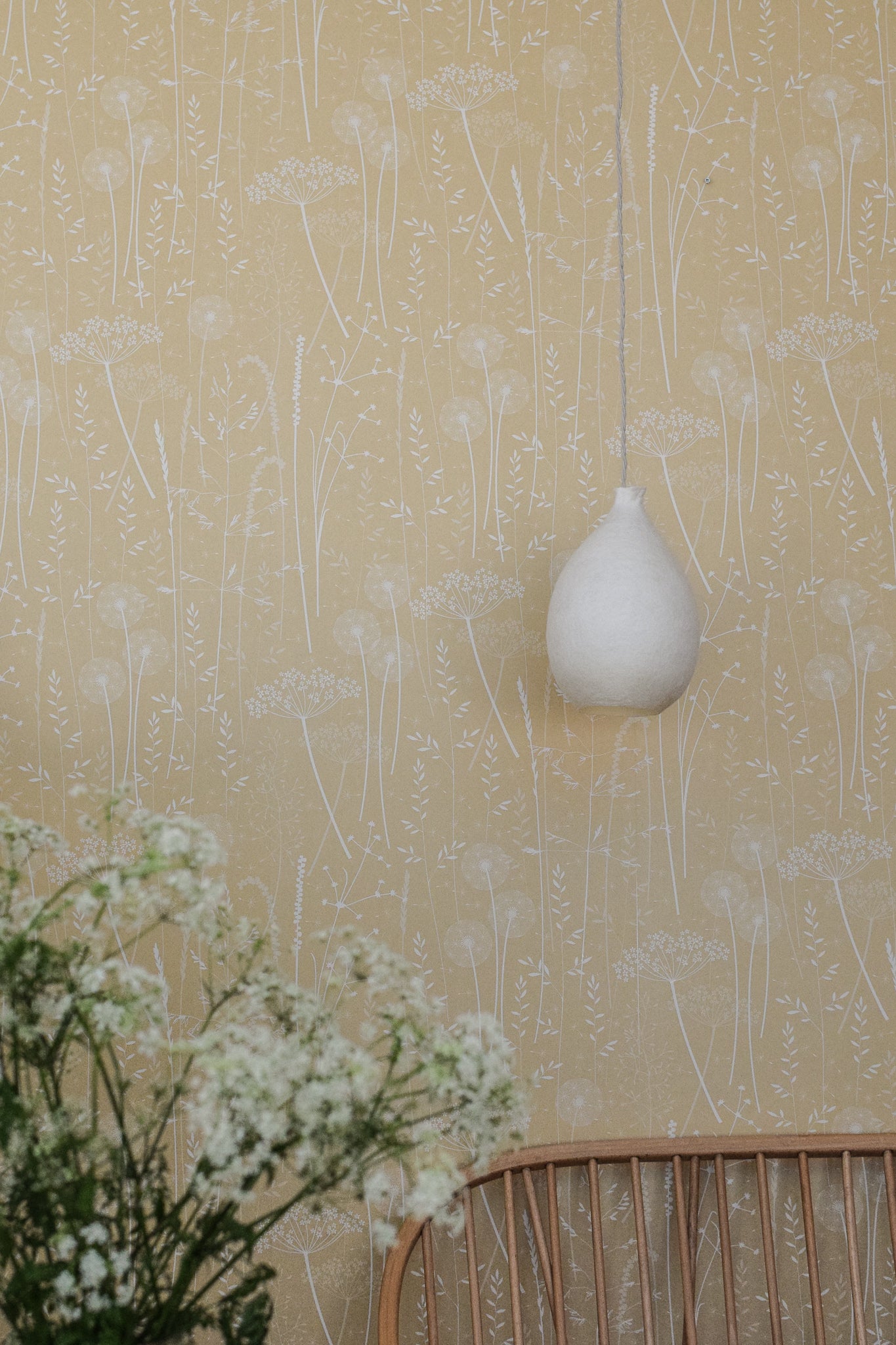 Paper Meadow Wallpaper in Harvest