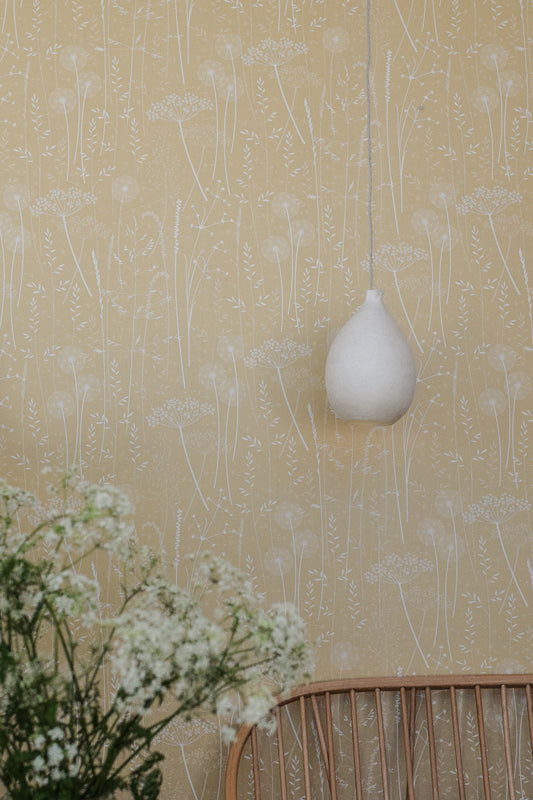 Paper Meadow Wallpaper in Harvest