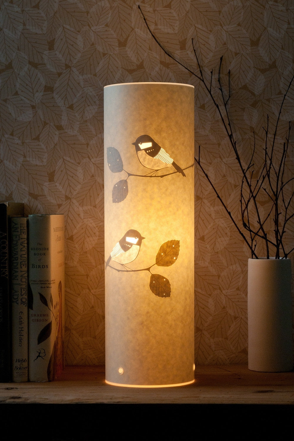 Cylindrical Coal Tit Table Lamp Hannah Nunn