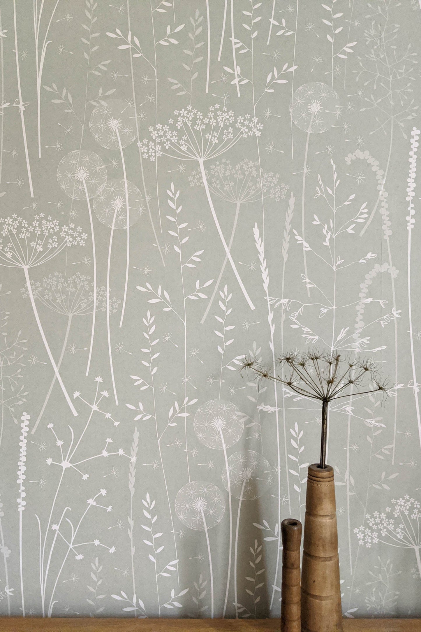 Paper Meadow Wallpaper in Brume