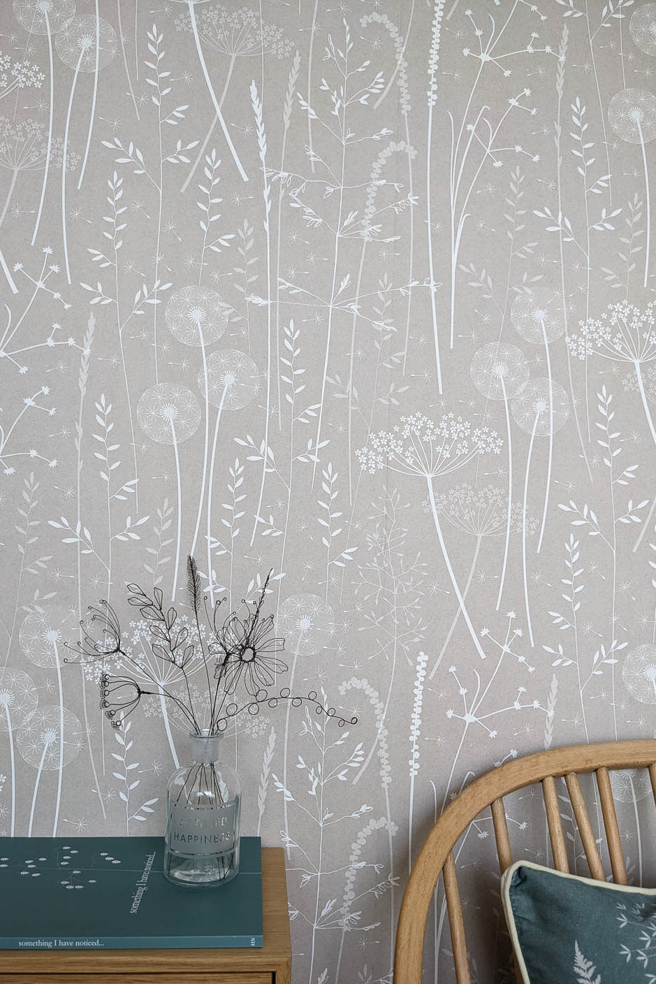 Paper Meadow Wallpaper in Mallow