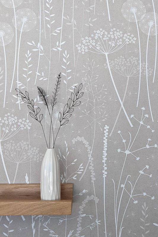 Paper Meadow Wallpaper in Mallow