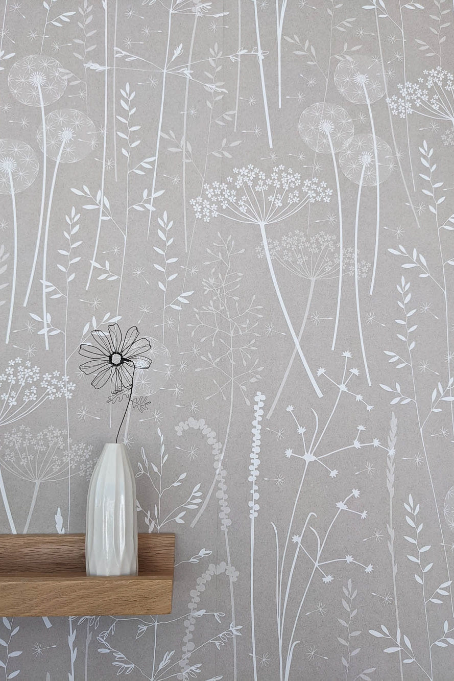 Paper Meadow Wallpaper in Mallow