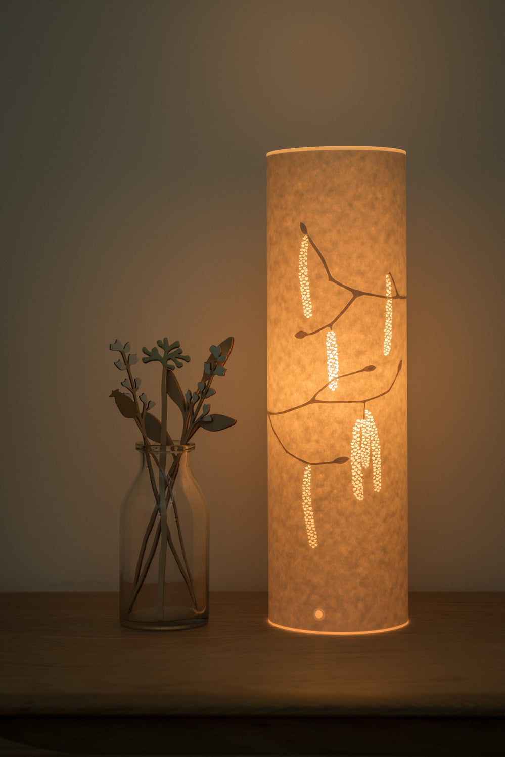 Cylindrical Hazel Catkins Table Lamp