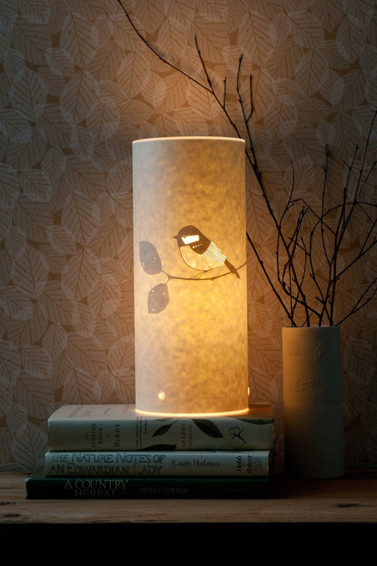 Cylindrical Coal Tit Table Lamp