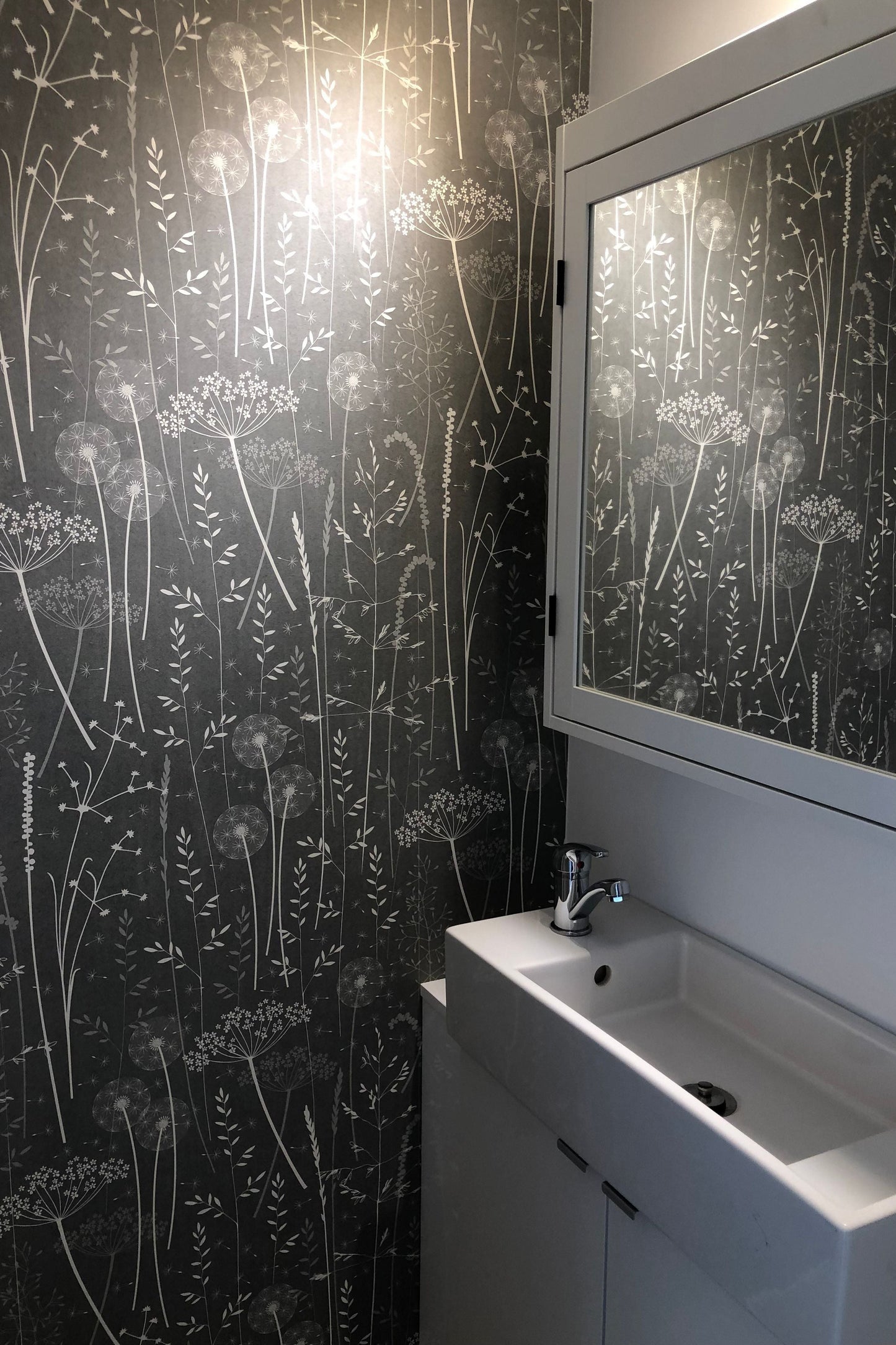 Paper Meadow Wallpaper in Charcoal