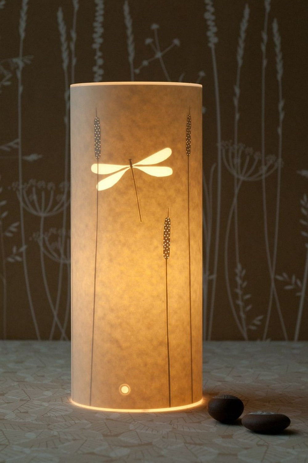 Cylindrical Dragonfly Table Lamp