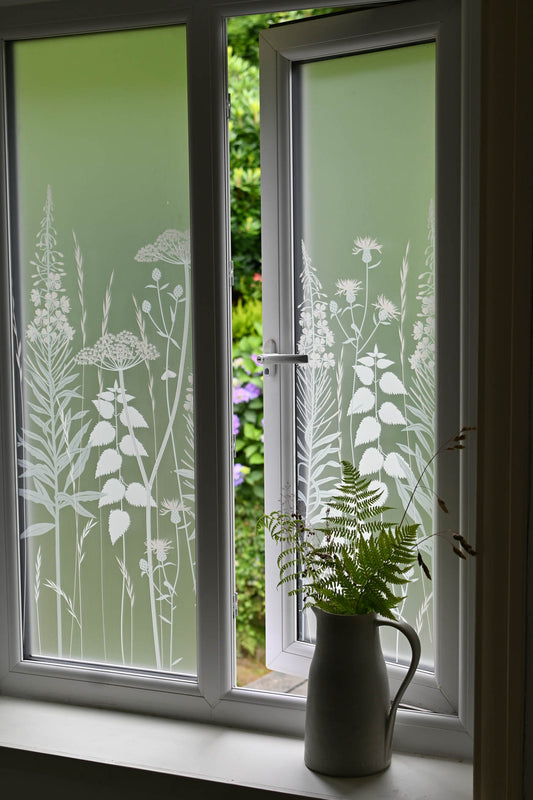 window film with meadow and nature designs by designer Hannah Nunn