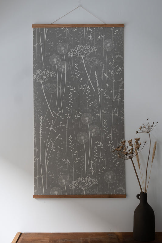 Paper Meadow Wallpaper in Charcoal