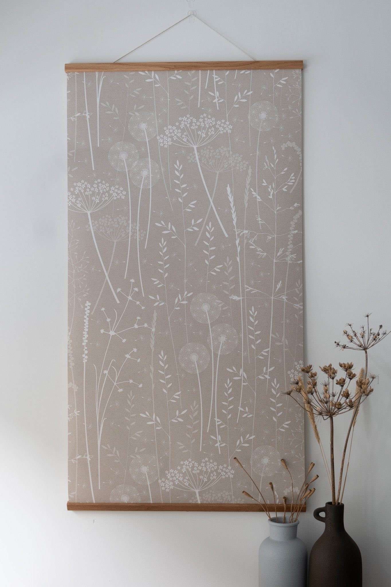 Paper Meadow Wallpaper in Mallow