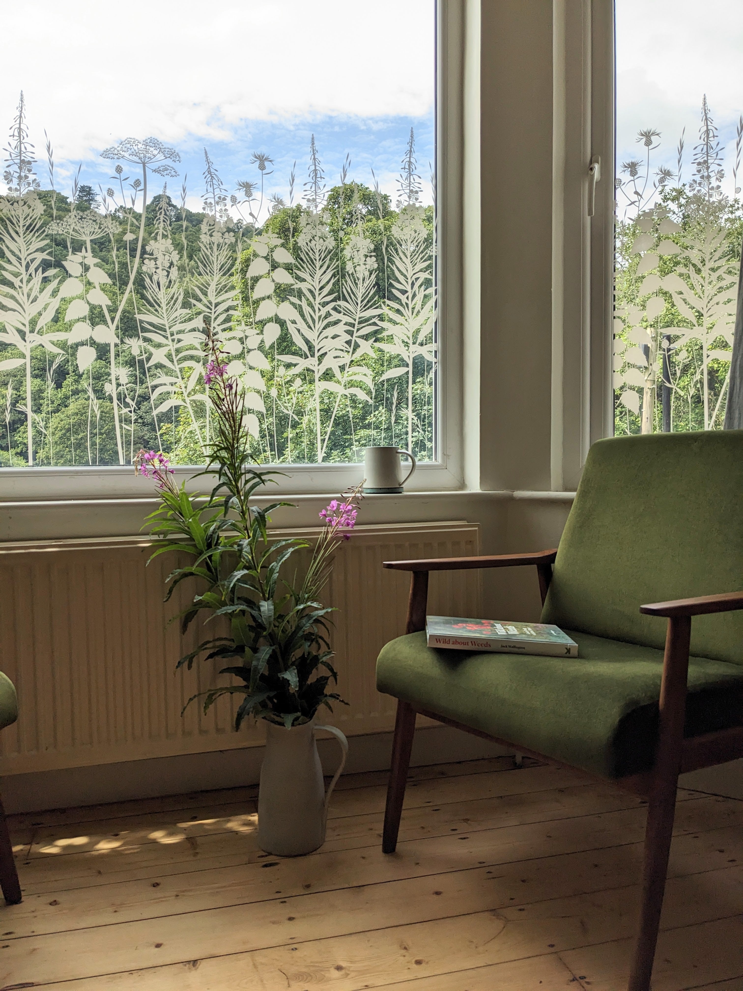 window film with meadow and nature designs by designer Hannah Nunn