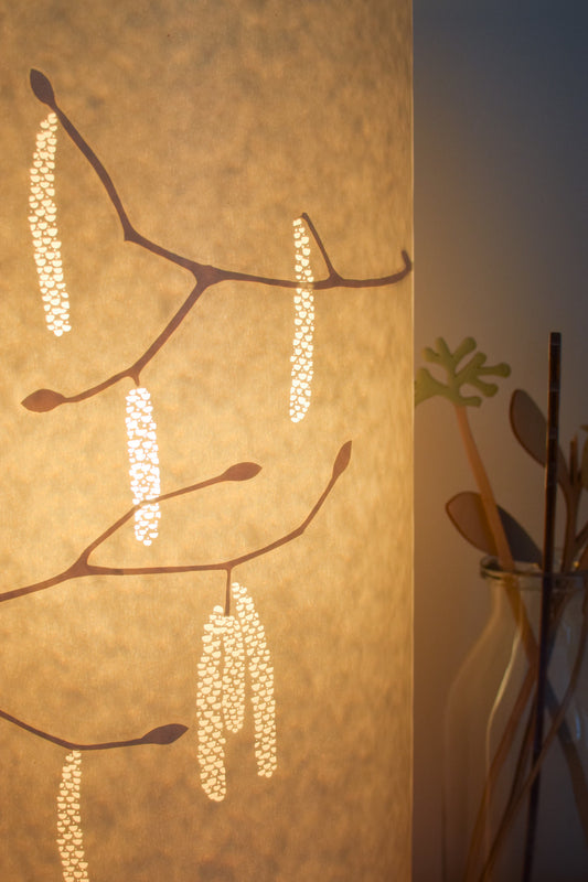 Oval Hazel Catkins Table Lamp