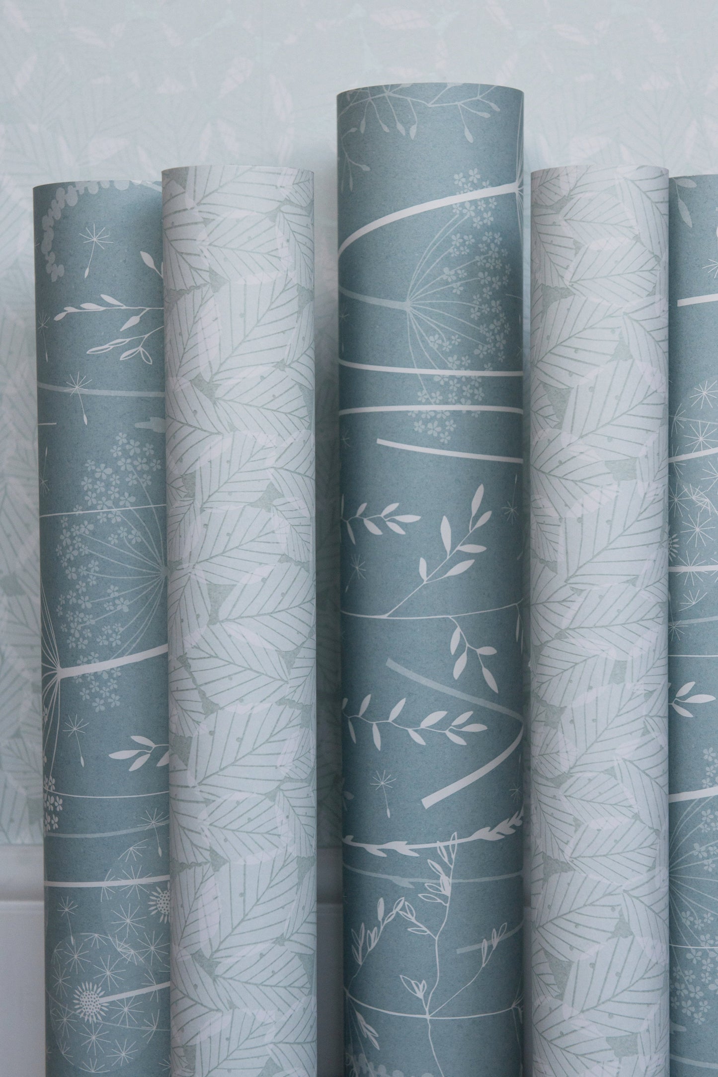 Paper Meadow Wallpaper in Teal