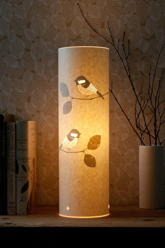 Cylindrical Coal Tit Table Lamp