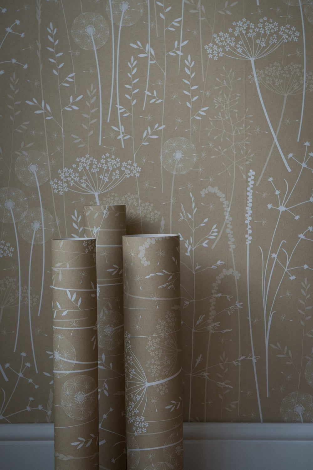 Paper Meadow Wallpaper in Kraft