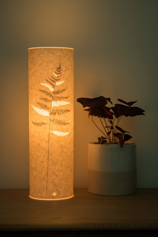 Cylindrical Fern Table Lamp