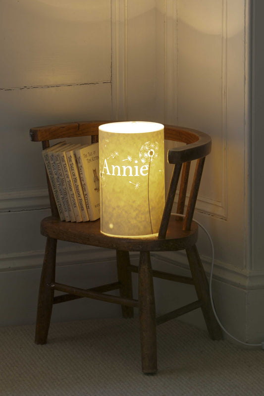 Dandelion Clocks Personalised Table Lamp