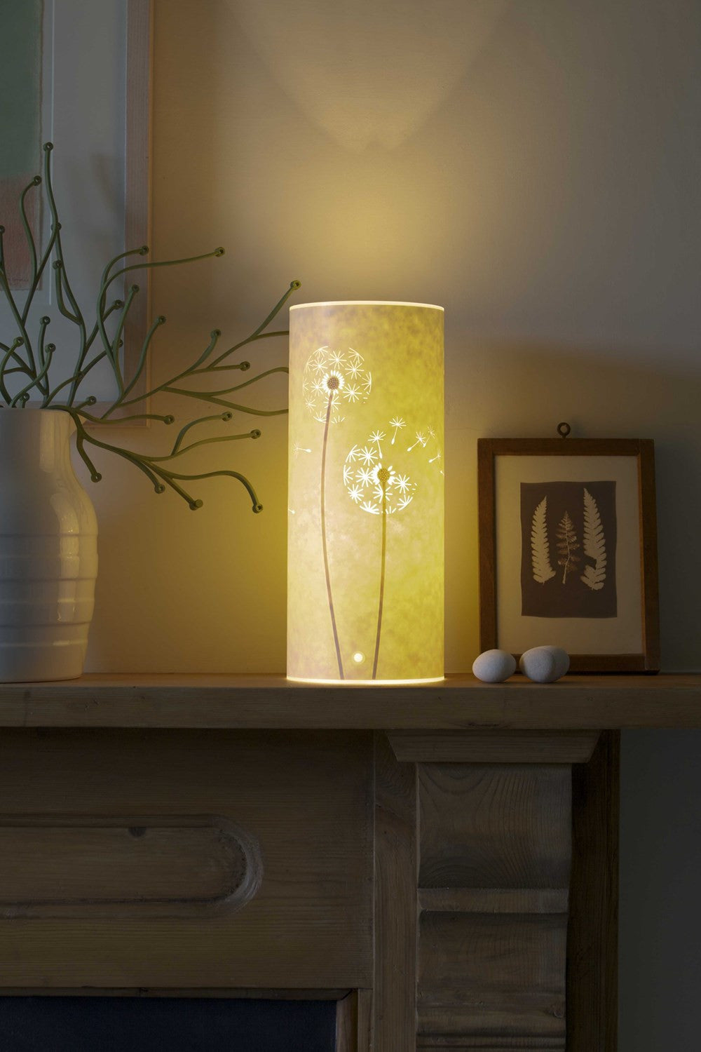 Cylindrical Dandelion Clock Table Lamp