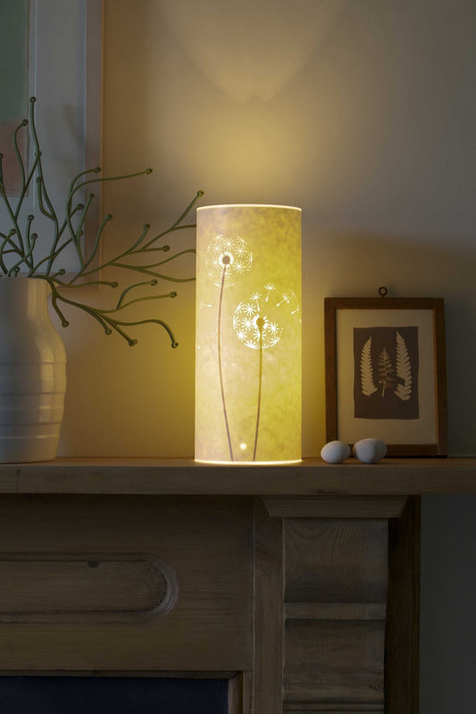 Cylindrical Dandelion Clock Table Lamp